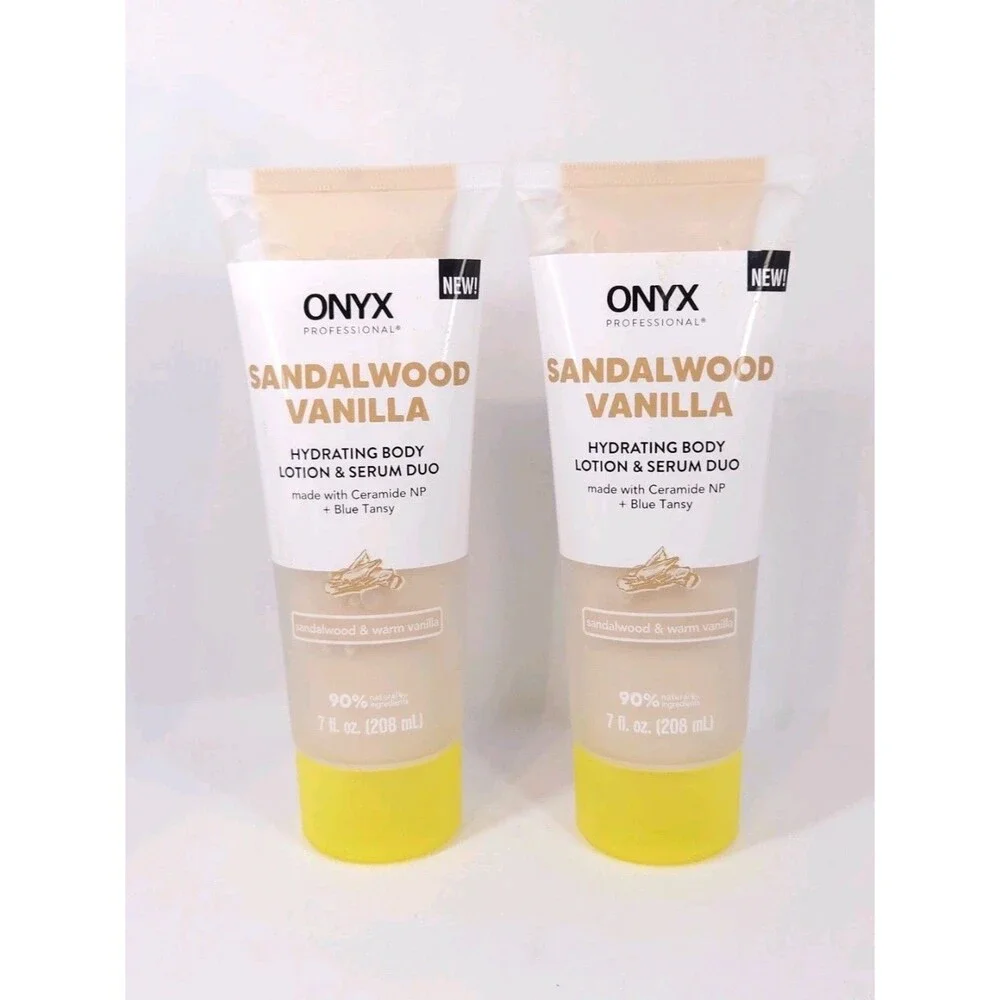 ONYX Professional Sandalwood Vanilla Hydrating Body Lotion Serum Duo Lot 2 HB1